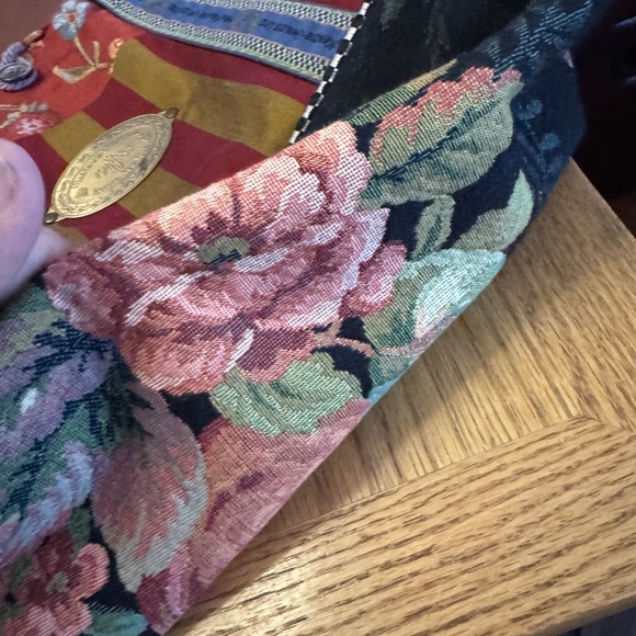 Unique MACKENZIE-CHILDS SIGNATURE HANDLES FLORAL Bag Purse - Picture 4 of 7